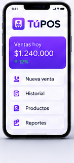 App TúPOS en un teléfono
